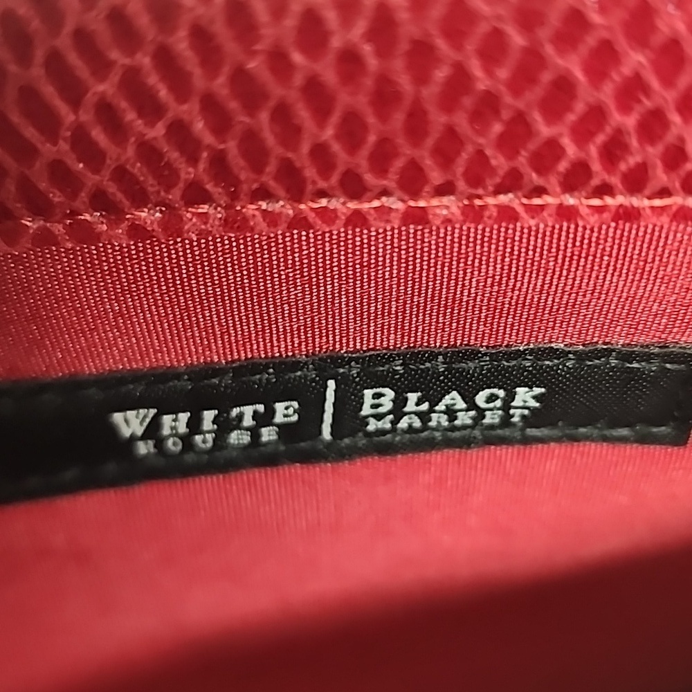 White House Black Market Elegant Red Suede/leather Crossbody Clutch. Minimalist - Picture 9 of 10